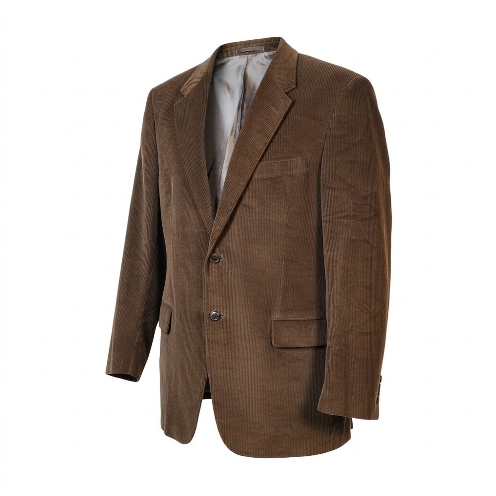 Vtg Acadamia Y2K Retro Corduroy Blazer Brown Business Casual Size 44L Western